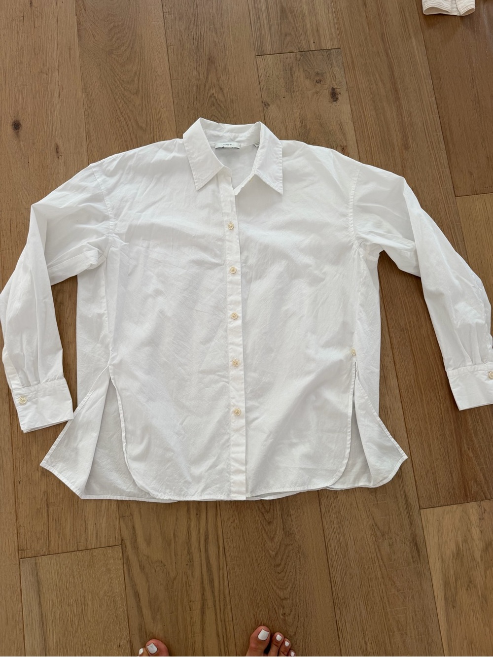 Vince White Long-Sleeve Button-Up Shirt